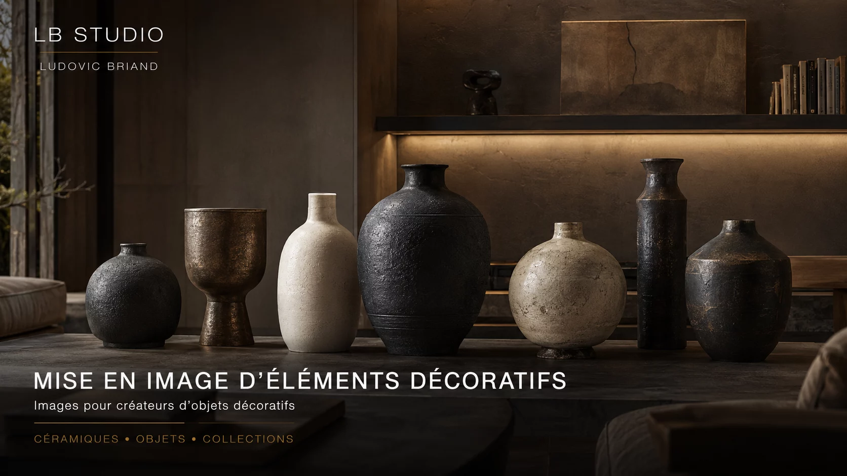 Collection de vases et objets décoratifs en céramique