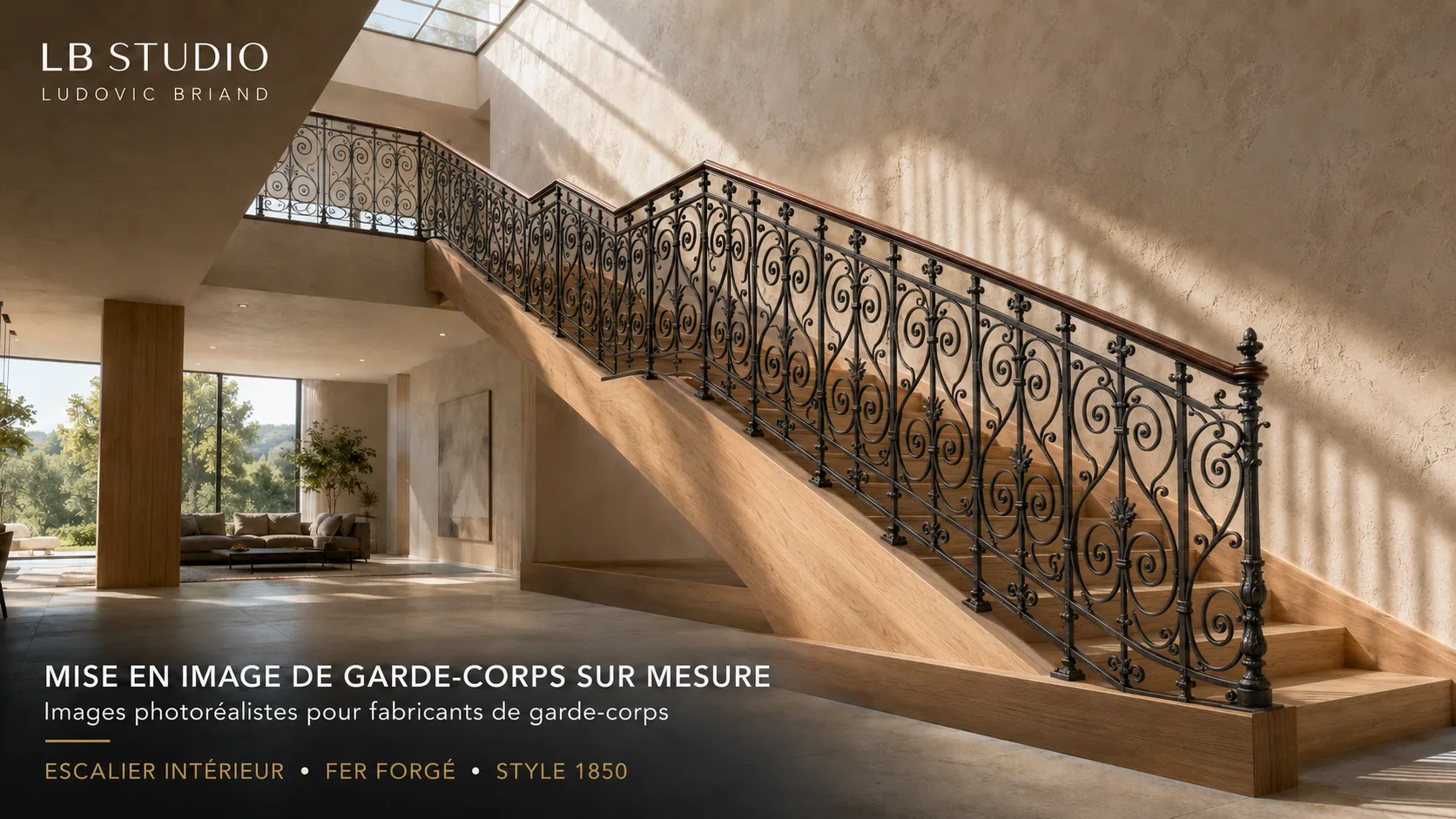 Garde-corps sur mesure — visuel 3D 5