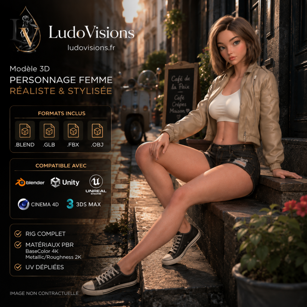 Personnage 3D Cartoon Femme Riggé — Toon 3D 10 | Ludovisions