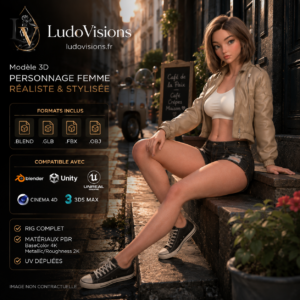 Personnage 3D Cartoon Femme Riggé — Toon 3D 10 | Ludovisions
