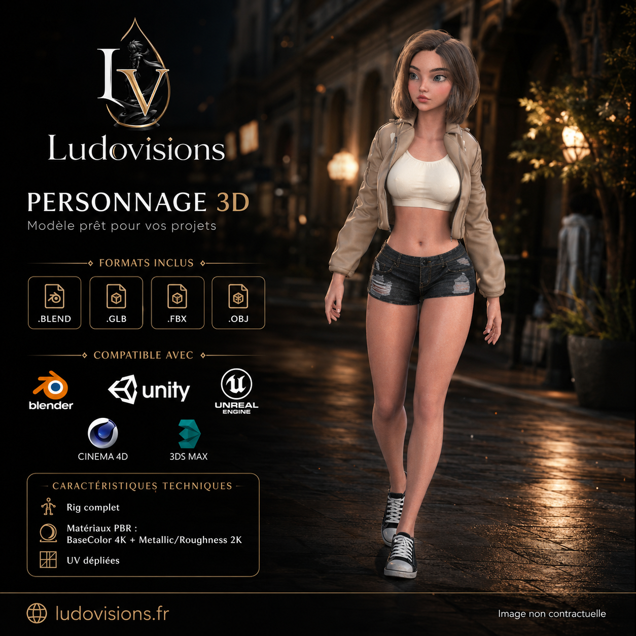 Personnage 3D Cartoon Femme Riggé — Toon 3D 10 | Ludovisions – Image 10