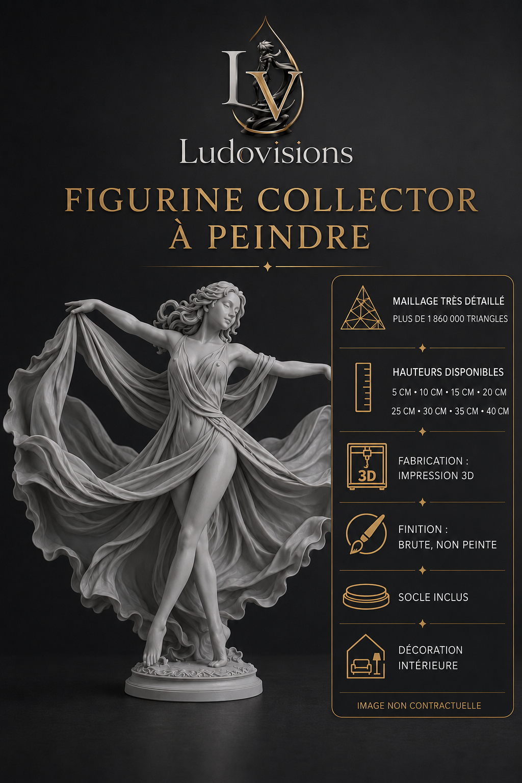 Figurine Collector à Peindre – Danseuse au Voile – Image 2