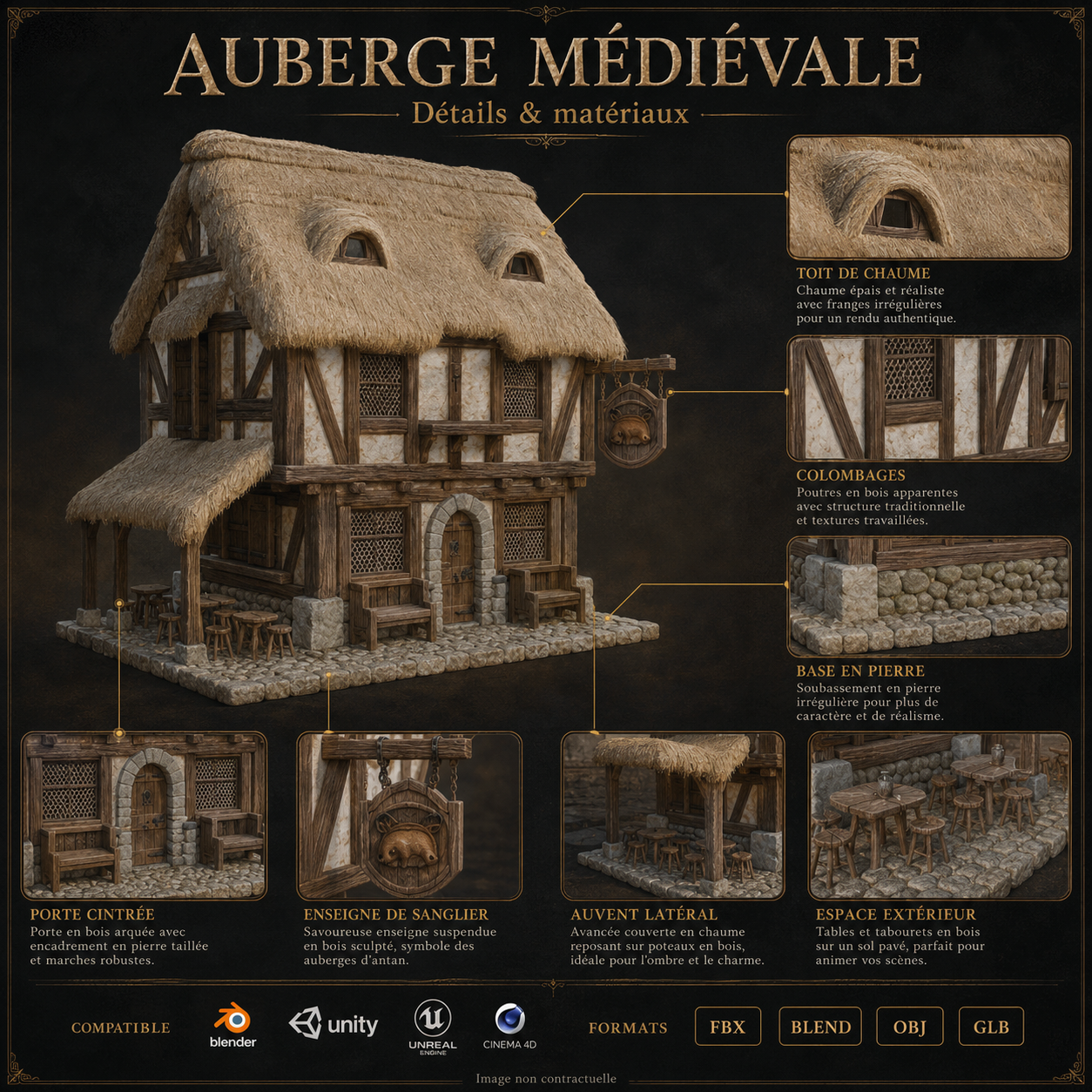 L'Auberge Médiévale – Asset 3D | La Légende de Thor – Image 3