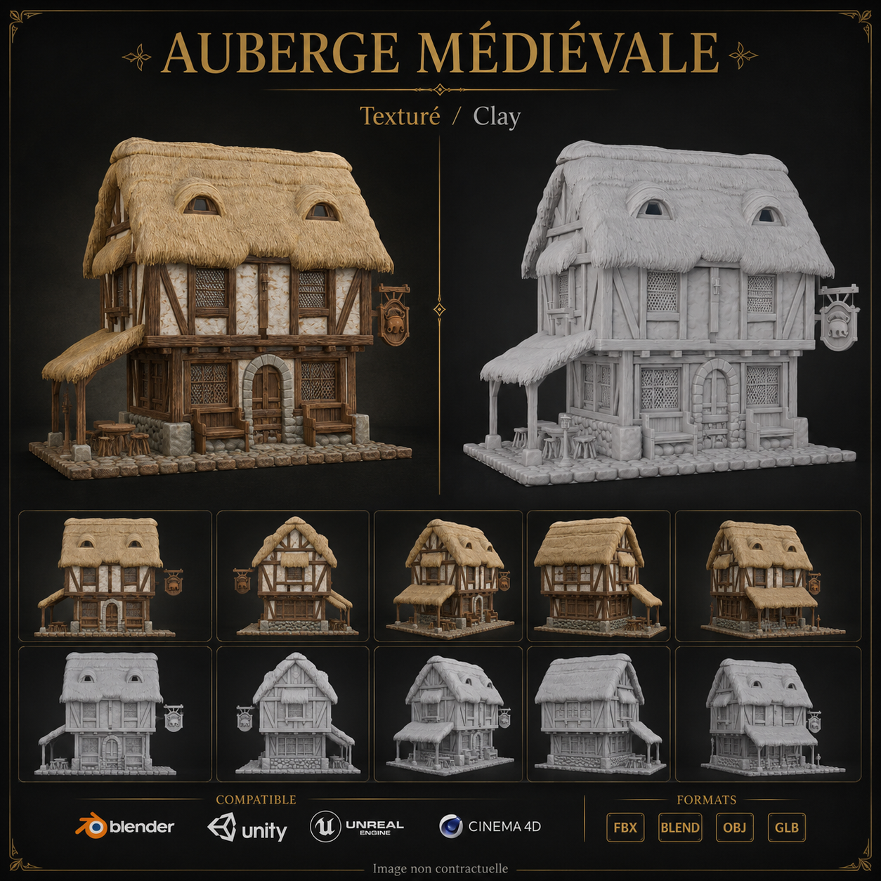 L'Auberge Médiévale – Asset 3D | La Légende de Thor – Image 4