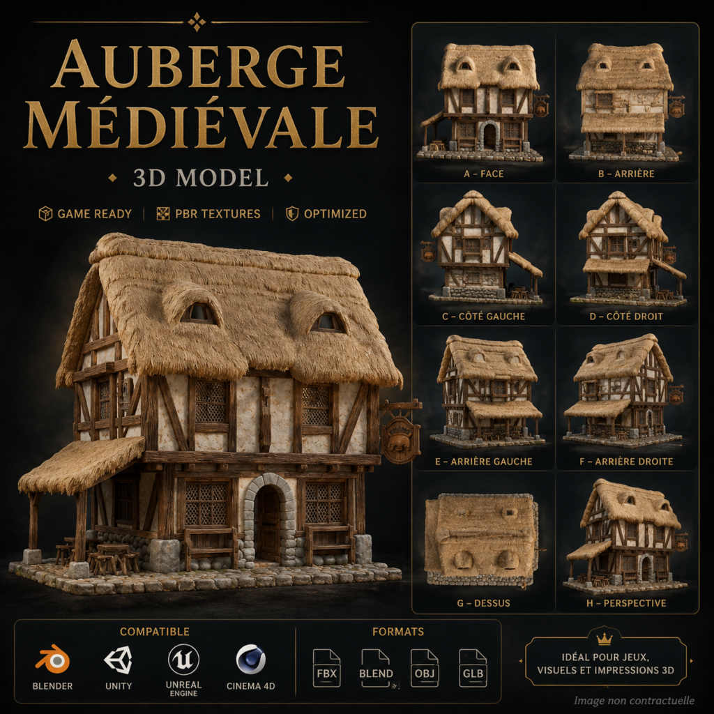 L'Auberge Médiévale – Asset 3D | La Légende de Thor