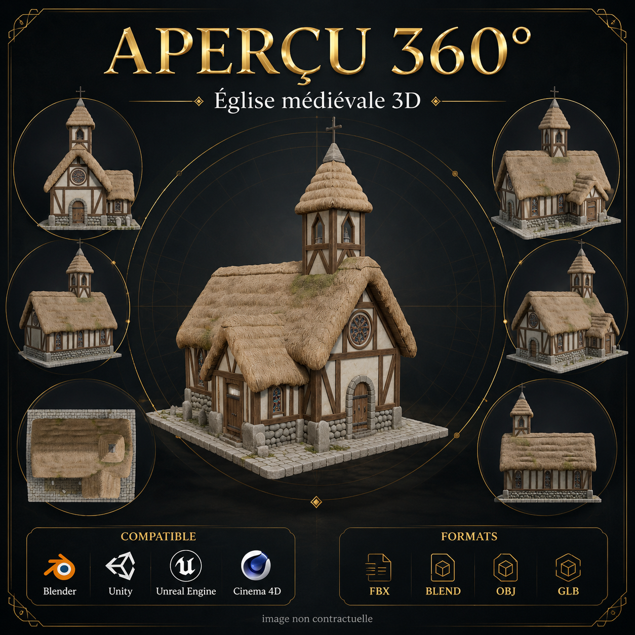 Église Médiévale – Asset 3D Fantasy | La Légende de Thor 2 – Image 3
