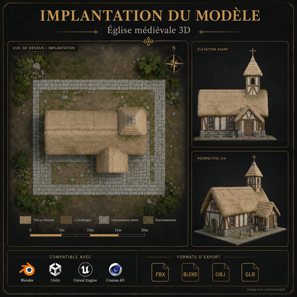 Église Médiévale – Asset 3D Fantasy | La Légende de Thor 2 – Image 6