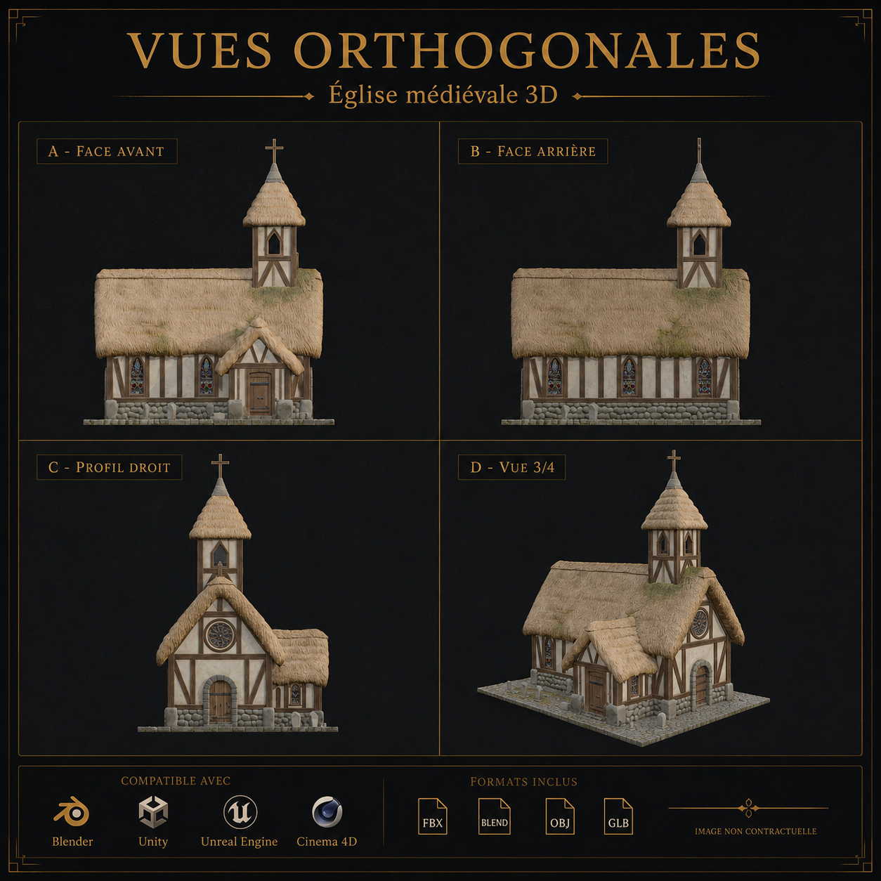 Église Médiévale – Asset 3D Fantasy | La Légende de Thor 2 – Image 2