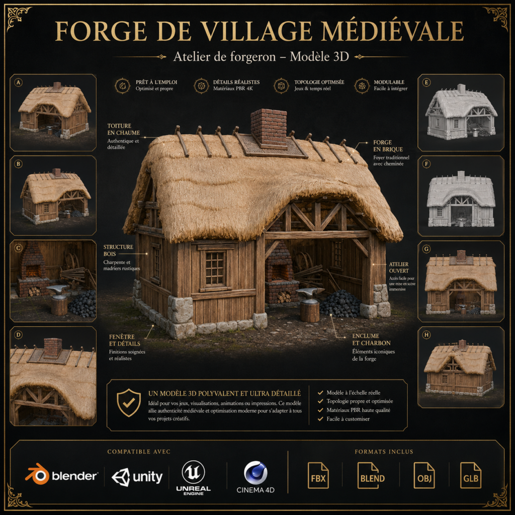 La Forge Médiévale – Asset 3D | La Légende de Thor
