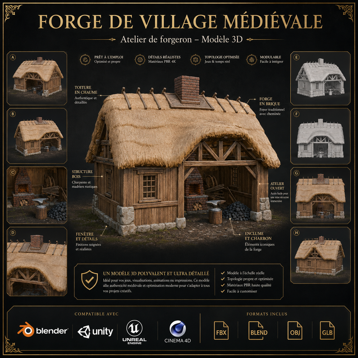 La Forge Médiévale – Asset 3D | La Légende de Thor