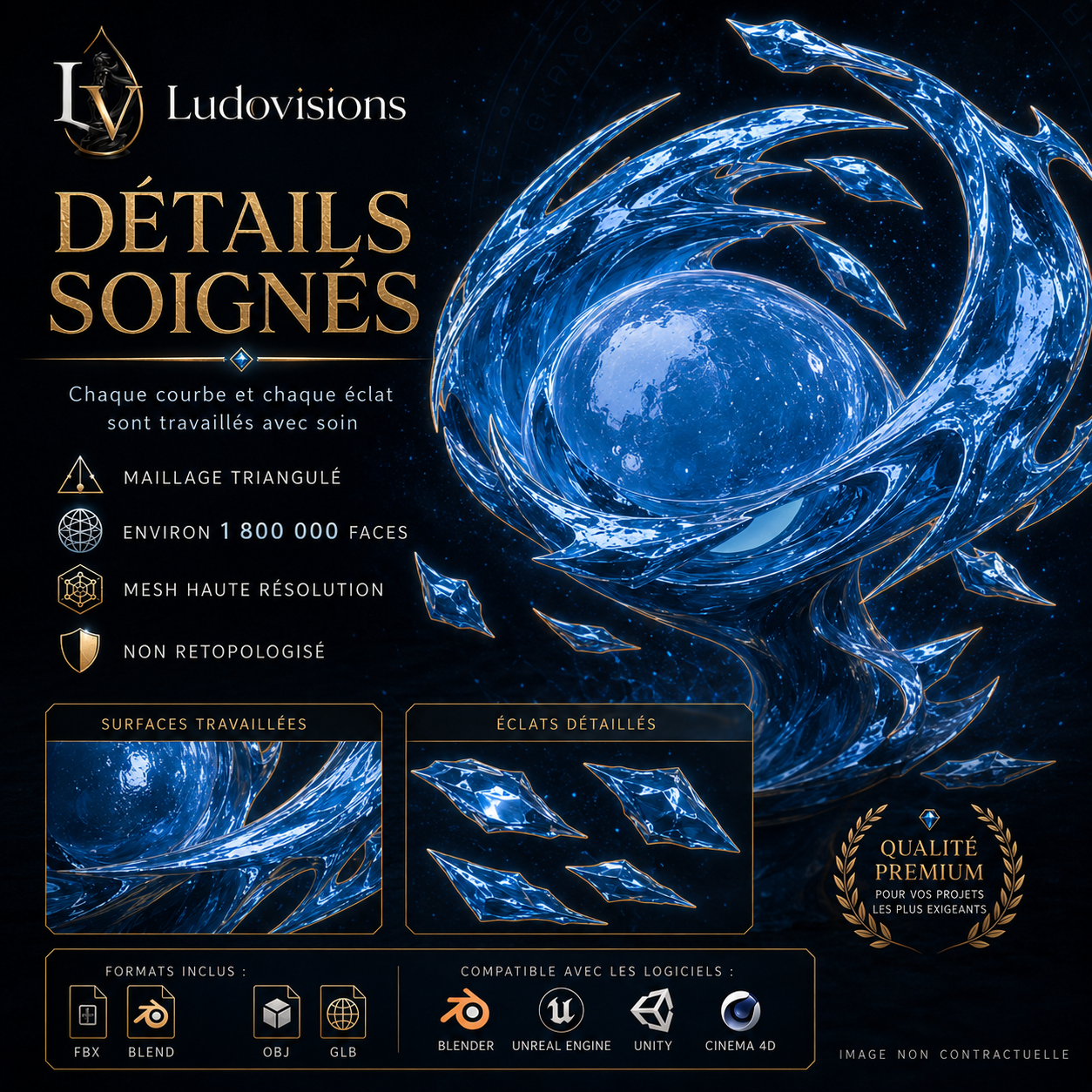 Effet Flaque d’Eau 3D Riggé – Asset Numérique PBR 4K – LudoVisions | Blender FBX OBJ GLB Unity Unreal – Image 5
