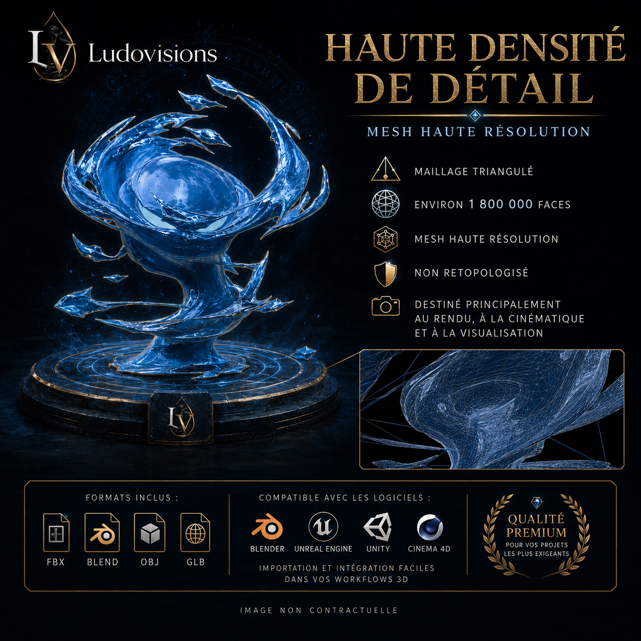 Effet Flaque d’Eau 3D Riggé – Asset Numérique PBR 4K – LudoVisions | Blender FBX OBJ GLB Unity Unreal – Image 4