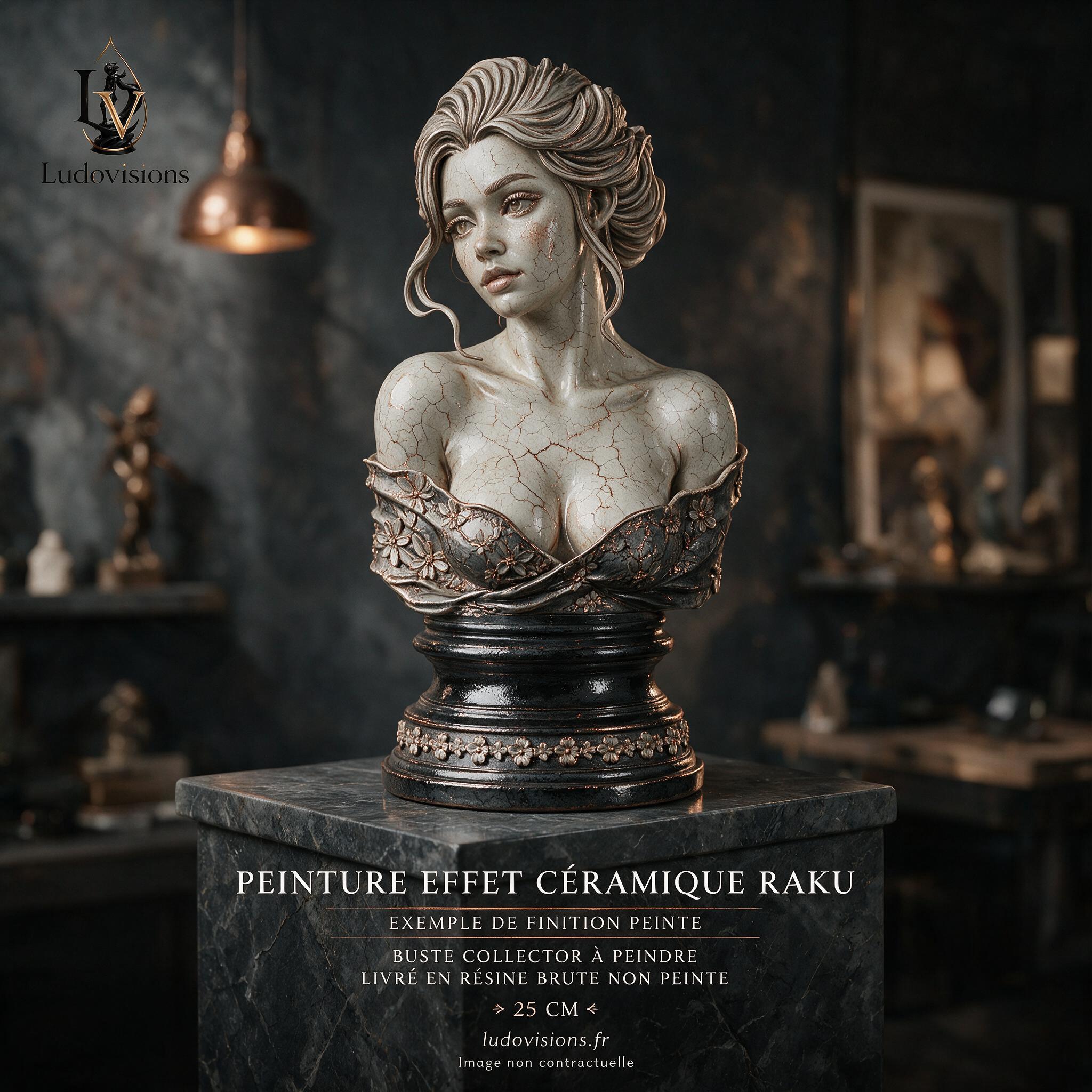 Buste Collector à Peindre — Femme aux Fleurs – Image 4