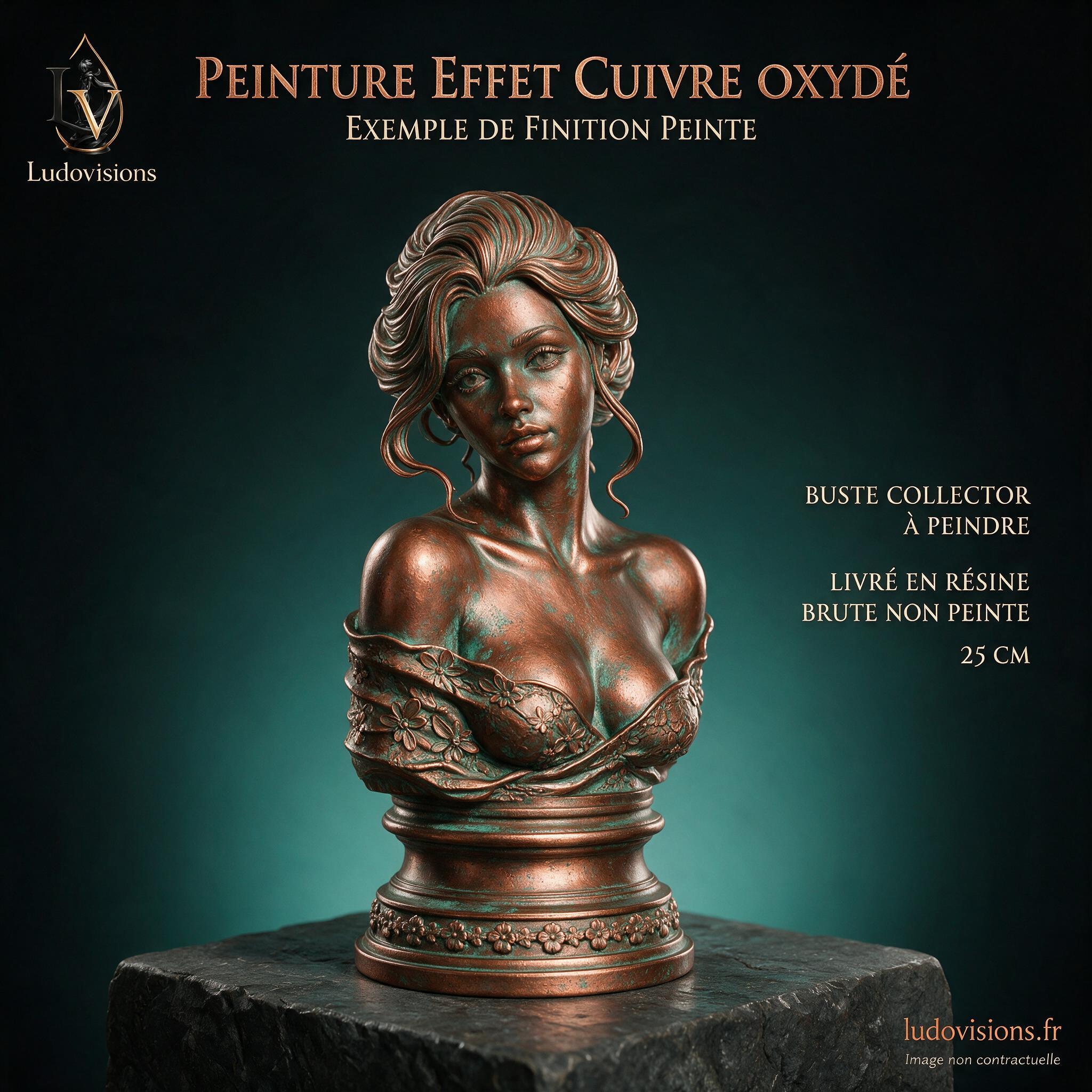 Buste Collector à Peindre — Femme aux Fleurs – Image 2