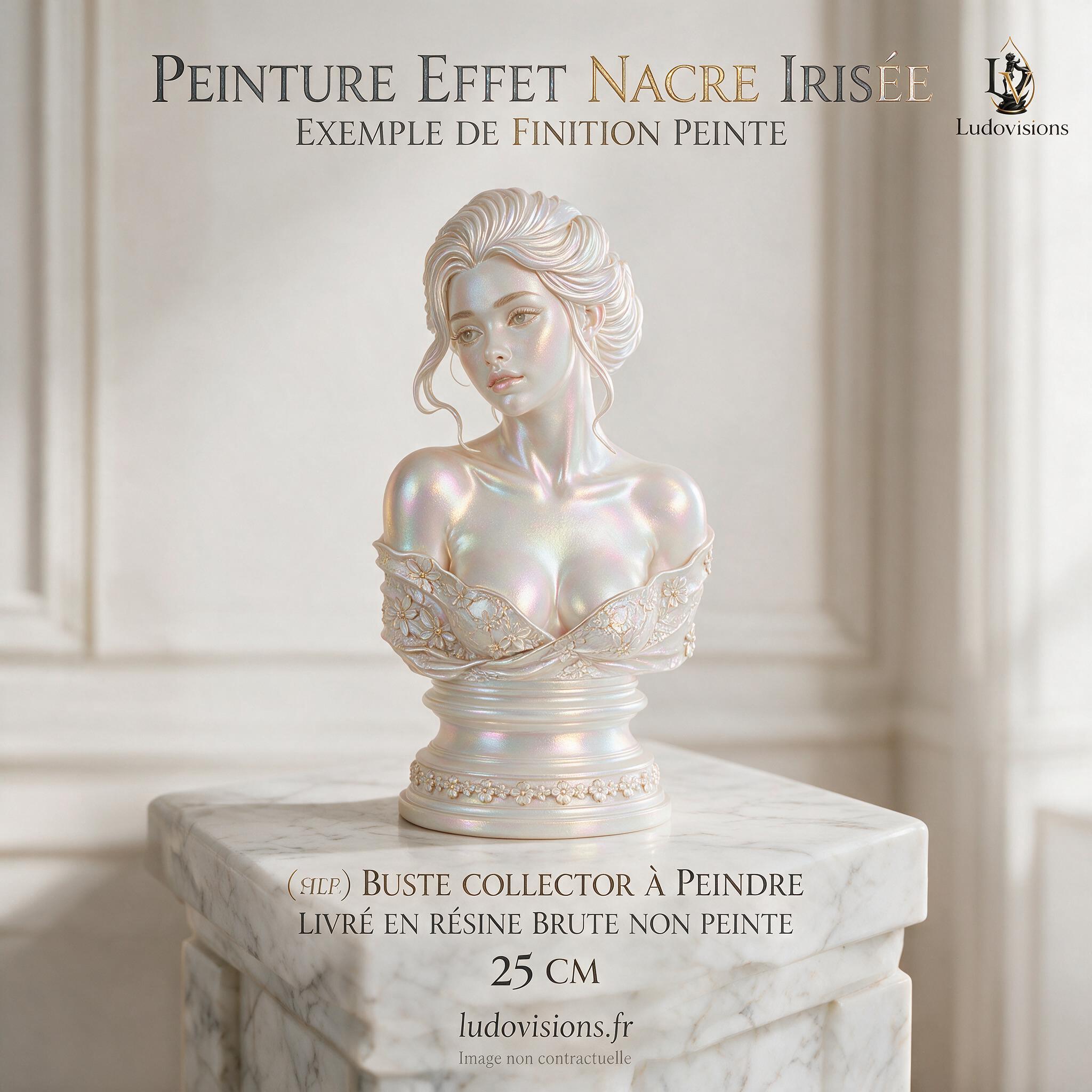 Buste Collector à Peindre — Femme aux Fleurs – Image 3
