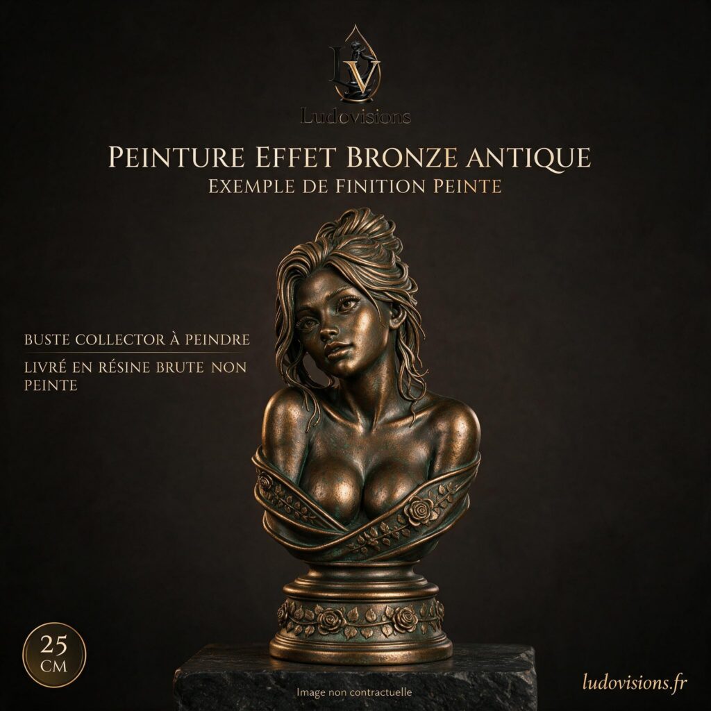 Buste Collector à Peindre — Femme aux Roses