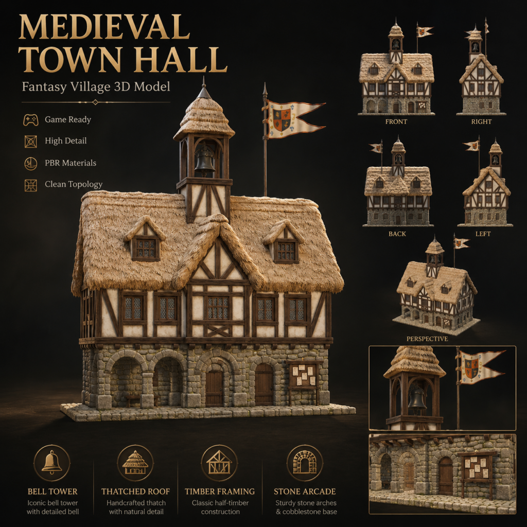 La Mairie Médiévale – Asset 3D | La Légende de Thor