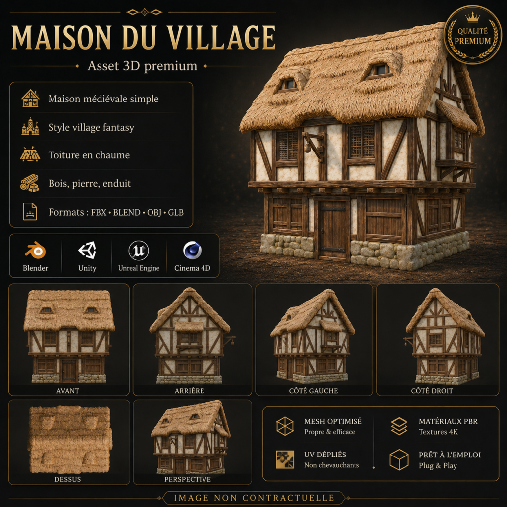 Maison Médiévale 2 – Asset 3D | La Légende de Thor