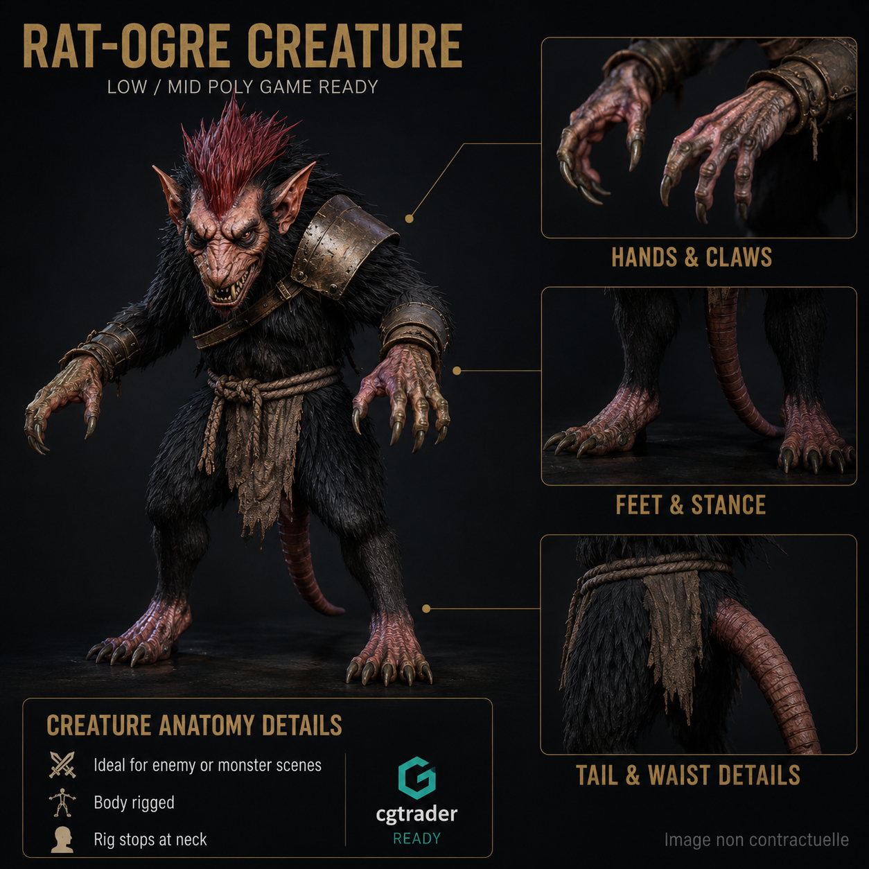 Méchant Rat-Ogre – Créature Ennemie 3D | La Légende de Thor 2 – Image 4