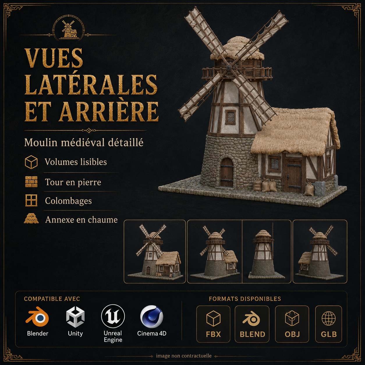 Le Moulin Médiéval – Asset 3D | La Légende de Thor – Image 3