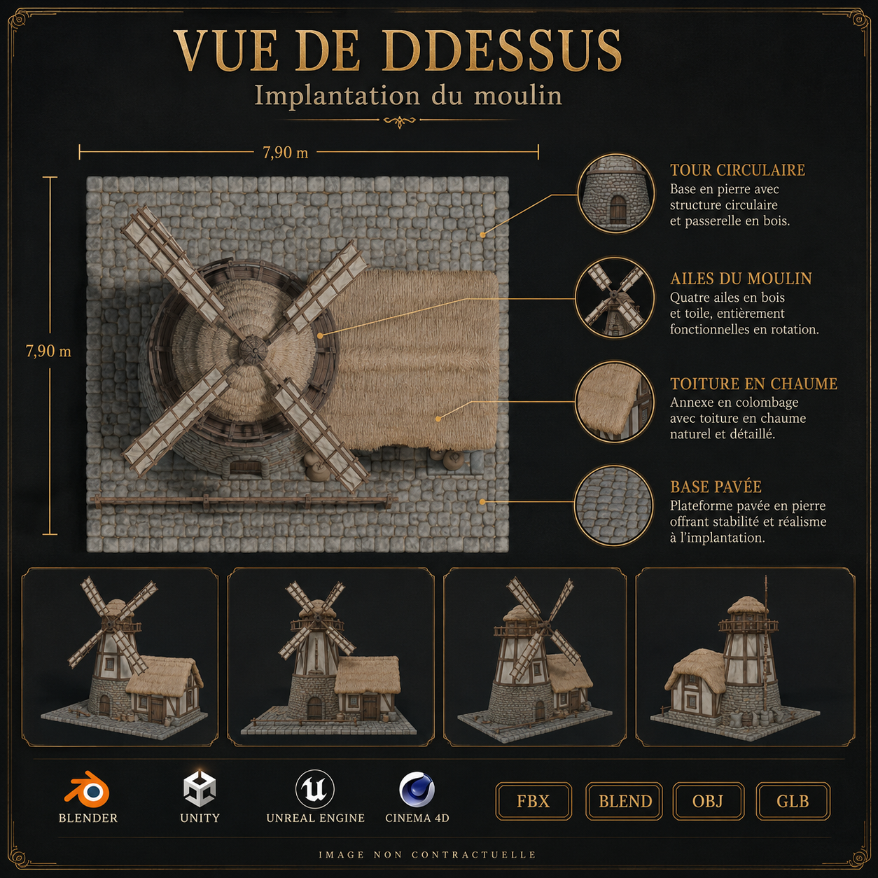 Le Moulin Médiéval – Asset 3D | La Légende de Thor – Image 4