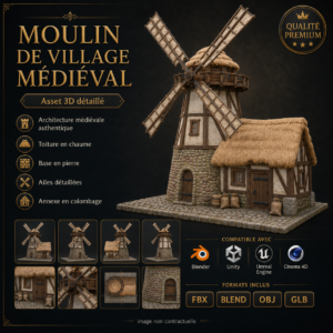 Le Moulin Médiéval – Asset 3D | La Légende de Thor