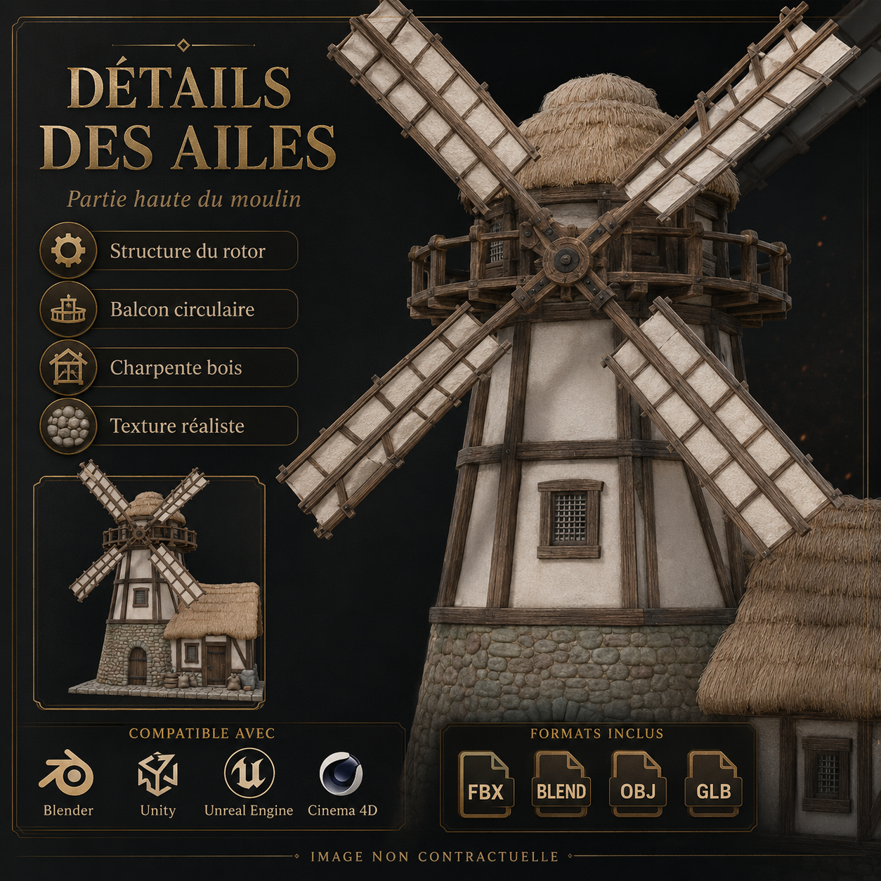 Le Moulin Médiéval – Asset 3D | La Légende de Thor – Image 5