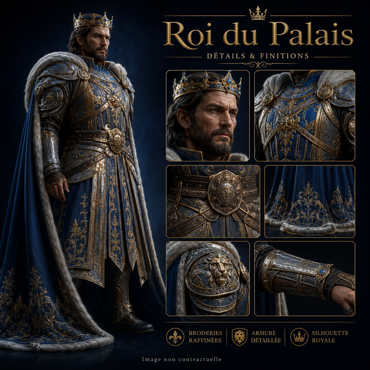 Roi du Palais – Personnage 3D Fantasy | Asset Blender GLB | La Légende de Thor – Image 6