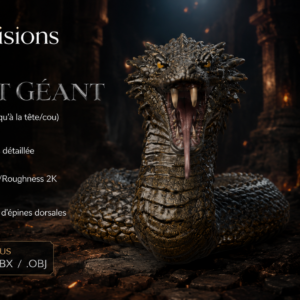 Serpent Géant – Modèle 3D Boss Fantasy rigé avec textures PBR 4K