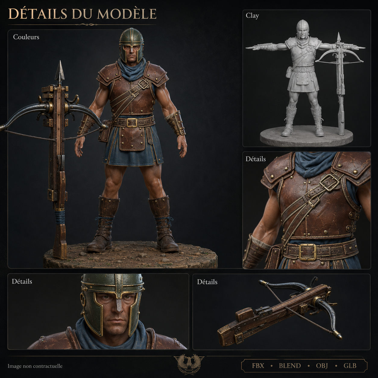 Soldat Légionnaire Arbalétrier – Asset 3D | La Légende de Thor 2 – Image 4