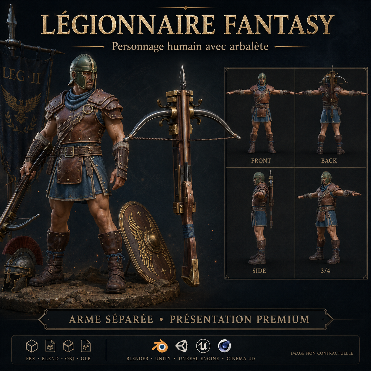 Soldat Légionnaire Arbalétrier – Asset 3D | La Légende de Thor 2 – Image 6