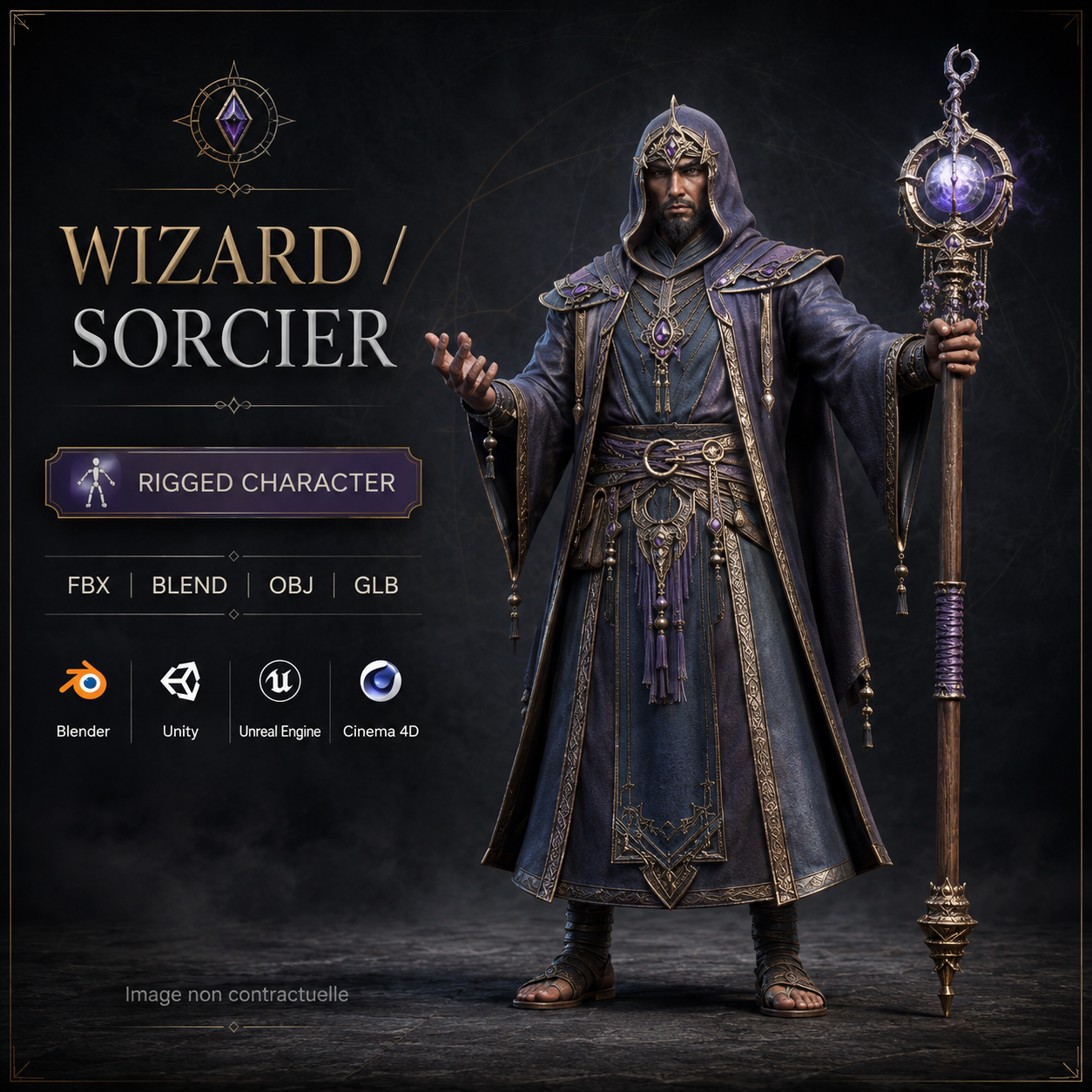 Sorcier Maléfique – Asset 3D Fantasy | La Légende de Thor 2 – Image 4