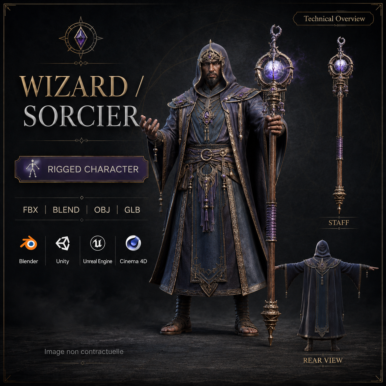 Sorcier Maléfique – Asset 3D Fantasy | La Légende de Thor 2 – Image 5