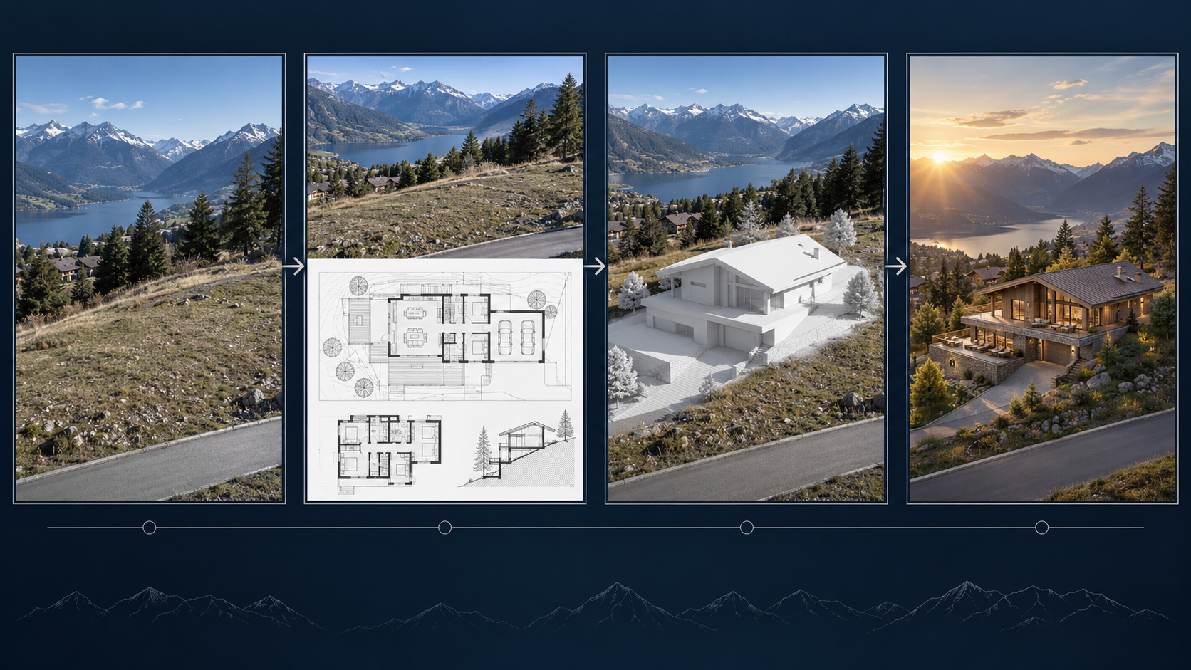 Terrain plan volume 3D et rendu architectural final