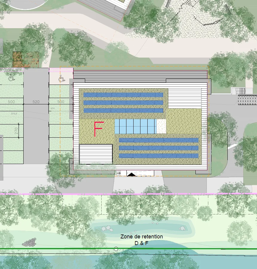 Plan de masse du bâtiment F