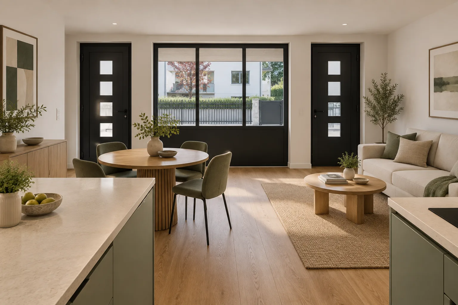 Vue depuis l'îlot de cuisine